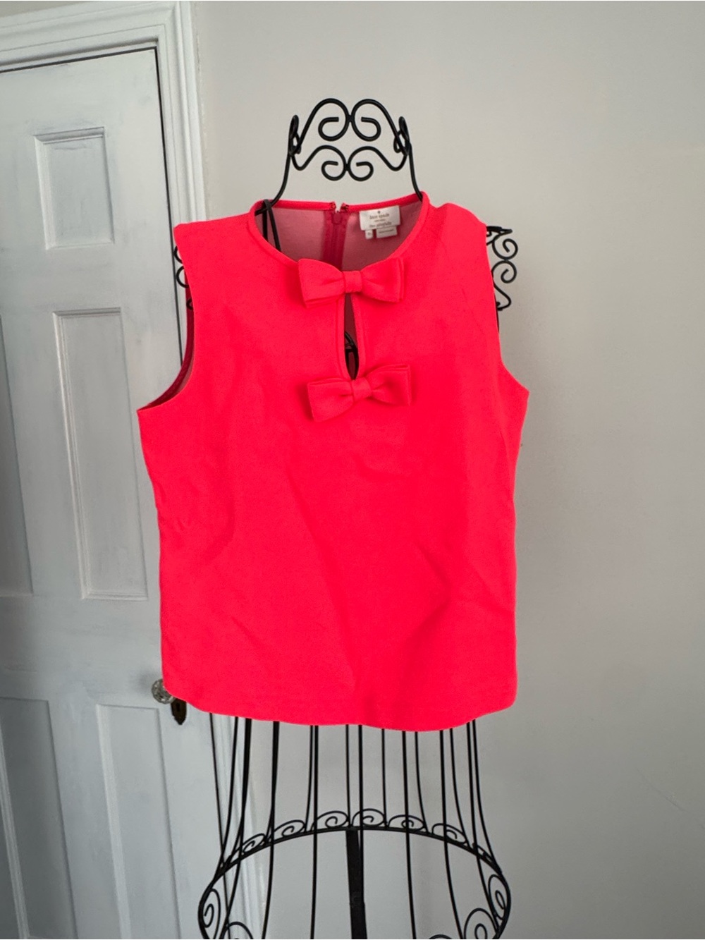 kate spade Bright Pink Bow-Front Sleeveless Top